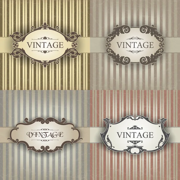 Set vintage frames — Stock Vector