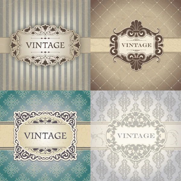 Set marcos vintage — Archivo Imágenes Vectoriales