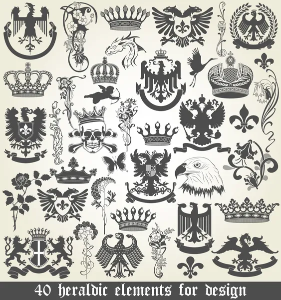 Set heraldischer Elemente für das Design — Stockvektor