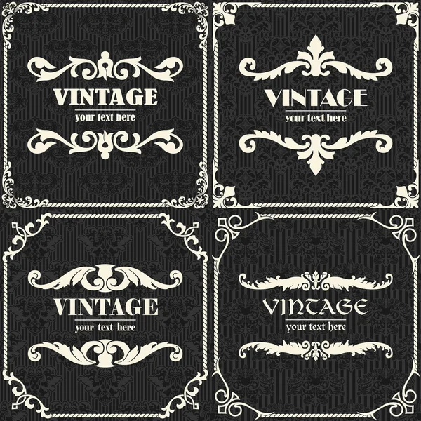 Conjunto de vector vintage fondo — Vector de stock