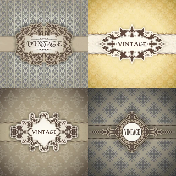 Set of Vintage frame — Stock Vector