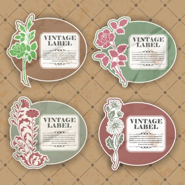 vintage etiket kümesi