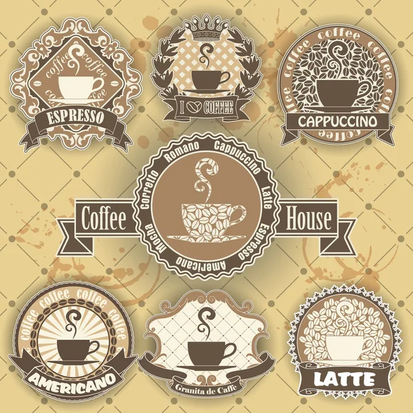 Conjunto de símbolo de café — Vector de stock