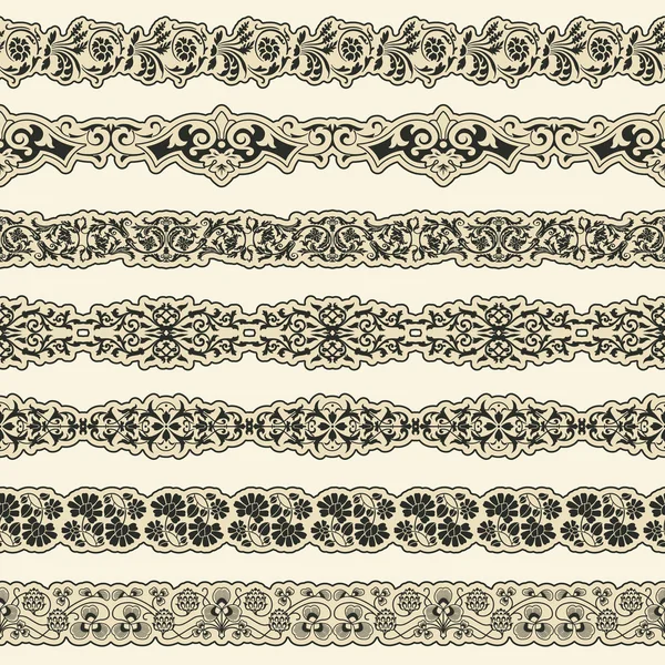 Vintage border set for design — Stock Vector