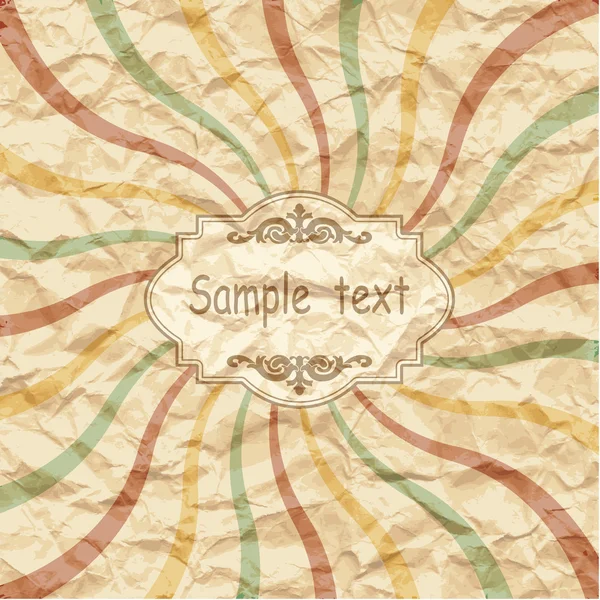 Vintage background on crumpled paper — Stock Vector