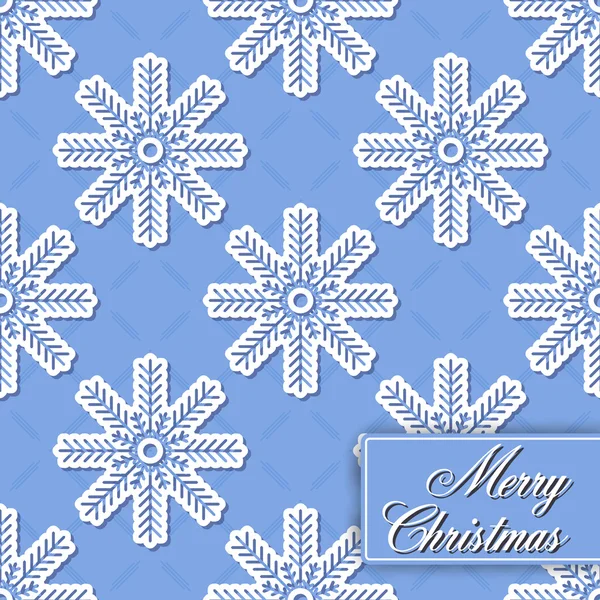 Hintergrund nahtlos aus Schneeflocken für frohe Weihnachten — Stockvektor