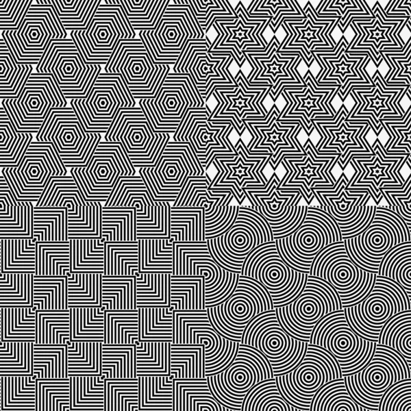 シームレスな幾何学的な背景のセット — ストックベクタ