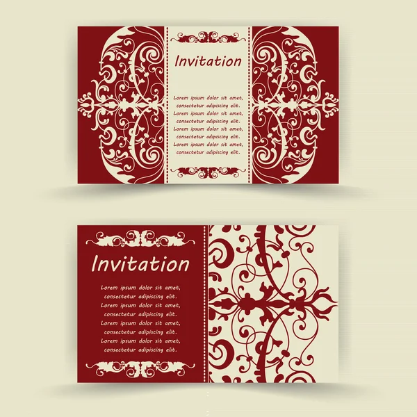 Jeu de cartes d'invitation florale. — Image vectorielle