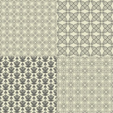 soyut geometrik siyah beyaz Dikişsiz desen bir dizi