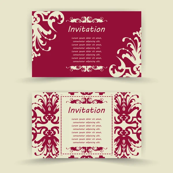 Floral invitation cards. — Stock Vector