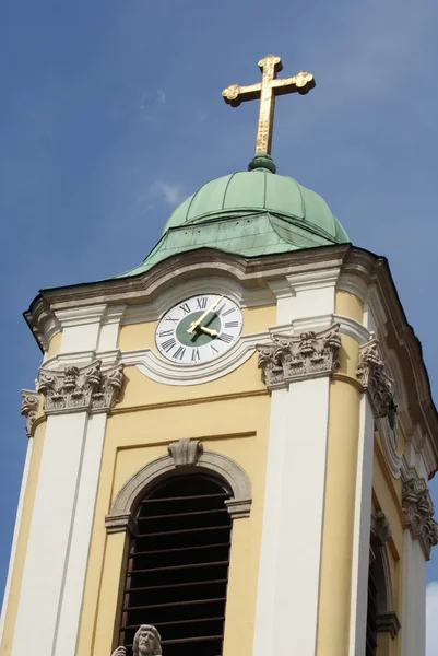 Historische Boedapest - geel kerk Stockfoto