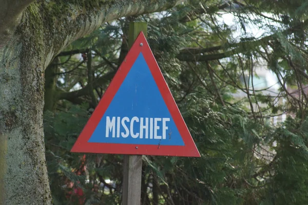 Road Warning Sign - Mischief