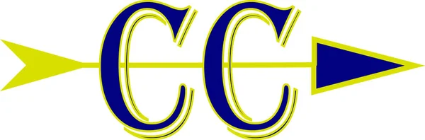 Logo Los Equipos Cross Country Con Las Letras Azul Flecha —  Fotos de Stock