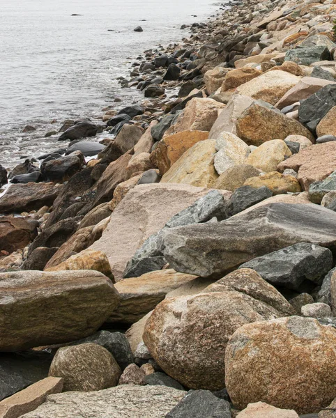 Grandi Rocce Proteggono Riva Narragansett Rhode Island Isolando Acqua Dalla — Foto Stock