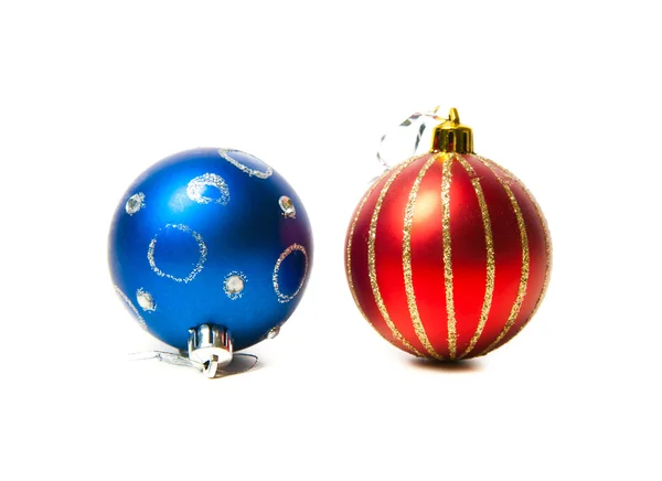 Boże Narodzenie czerwony i niebieski zabawki — Zdjęcie stockowe