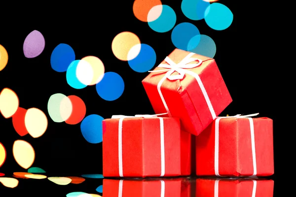 Christmas red box gifts — Stock Photo, Image