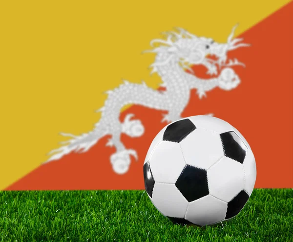 Die bhutanische Flagge — Stockfoto