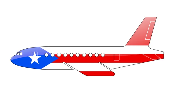 航空機のシルエットに描かれた旗. — ストック写真