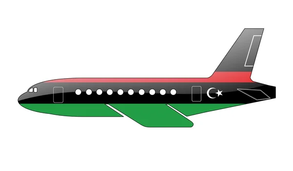 航空機のシルエットに描かれた旗. — ストック写真