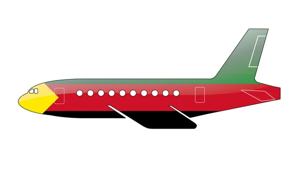 Bandeira pintada na silhueta de uma aeronave . — Fotografia de Stock