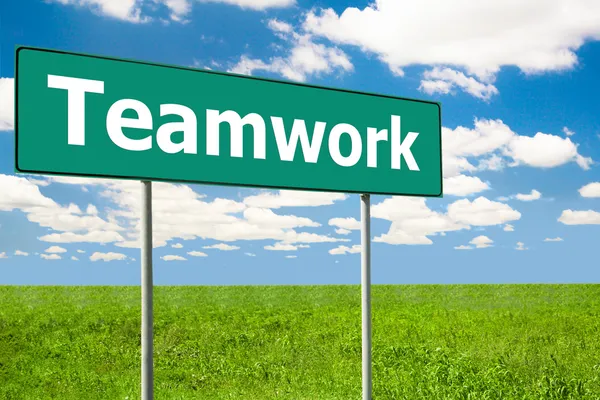 Teamwork Road Sign — Stock Photo, Image