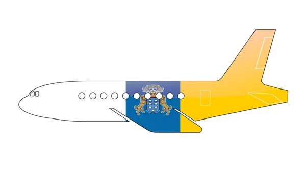 Flaggan målad på silhuetten av en flygplan. — Stockfoto