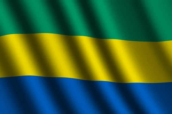 Die gabonesische Flagge — Stockfoto