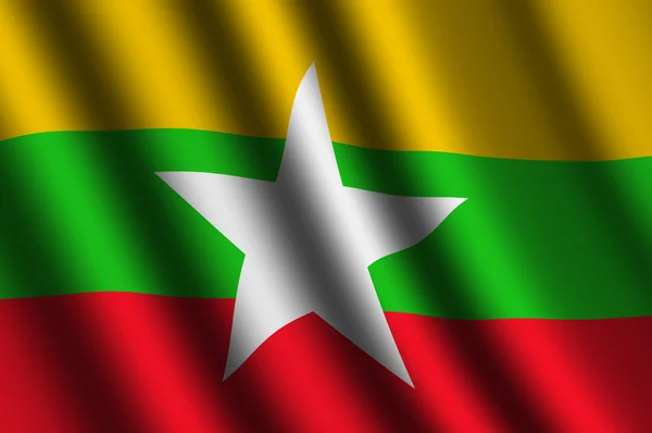 La bandera de Myanmar — Foto de Stock