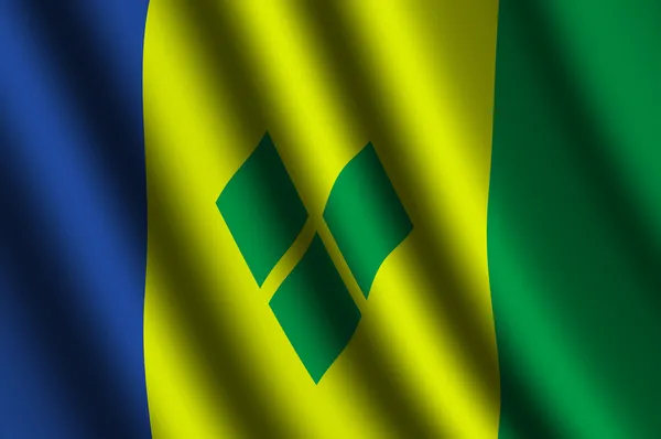 Svatý Vincenc a Grenadiny vlajka — Stock fotografie