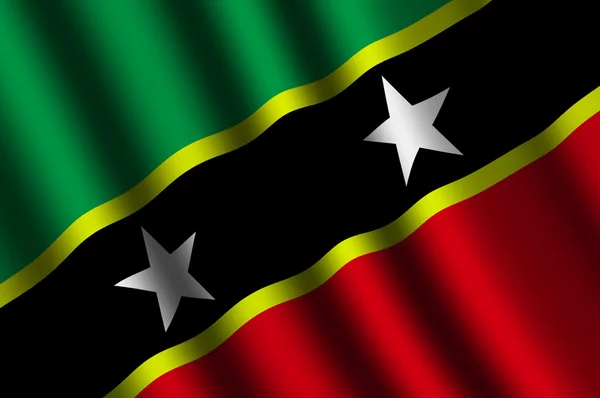 A Saint Kitts és Nevis zászló — Stock Fotó