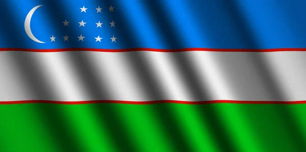 乌兹别克斯坦共和国国旗 — 图库照片