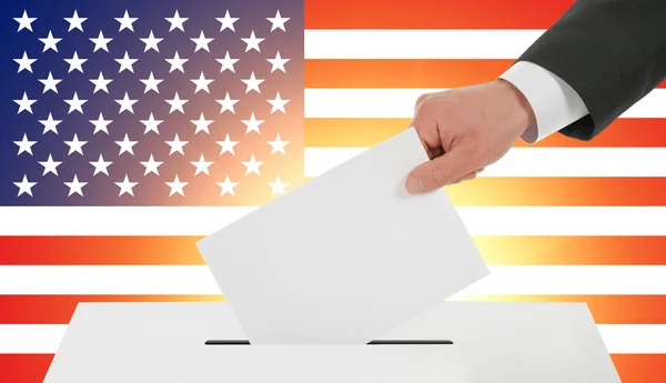 Man's hand down the ballot — Stock Photo, Image