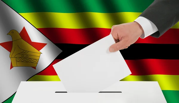 Η σημαία της Ζιμπάμπουε — Φωτογραφία Αρχείου