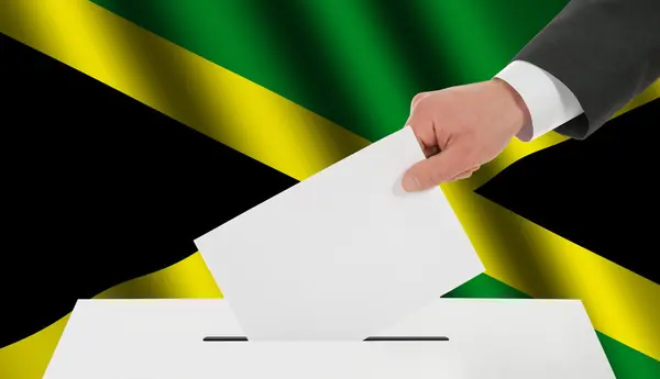 Die jamaikanische Flagge — Stockfoto