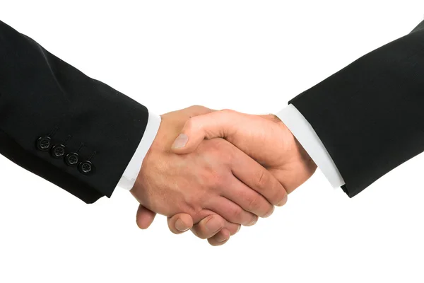 Businessmen shaking hands, isolated on white. — Stock Photo, Image