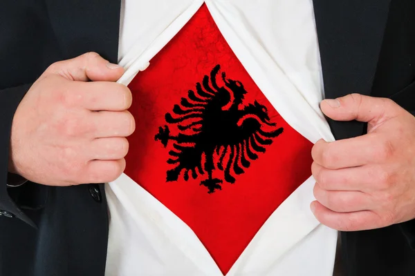 A bandeira albanesa — Fotografia de Stock