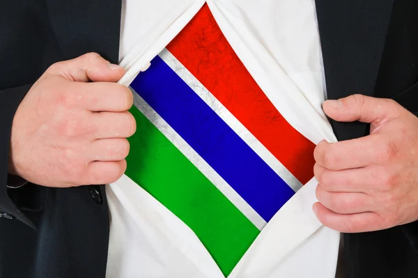 Gambias flagga — Stockfoto