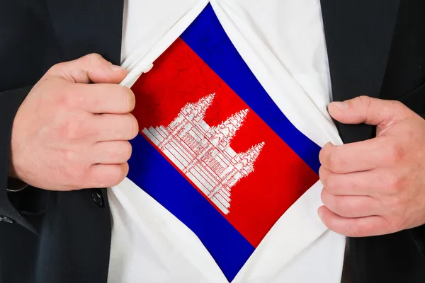 De Cambodjaanse vlag — Stockfoto