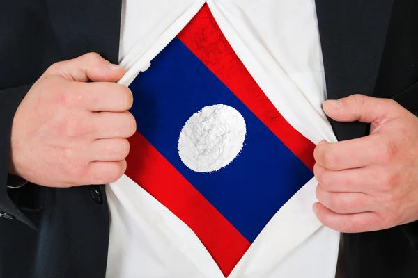 La bandiera laotiana — Foto Stock