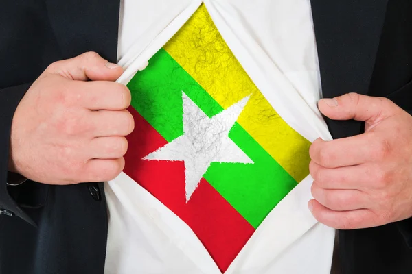 Η σημαία της Μιανμάρ — Φωτογραφία Αρχείου