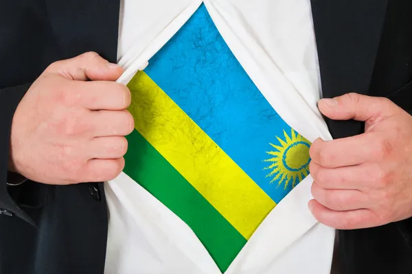 De vlag van rwanda — Stockfoto