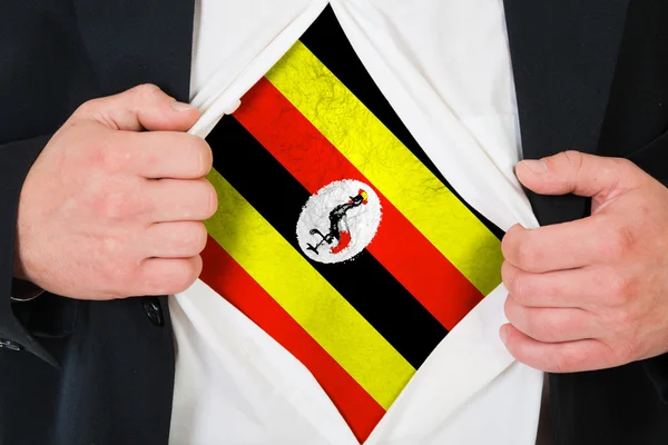 La bandiera dell'Uganda — Foto Stock