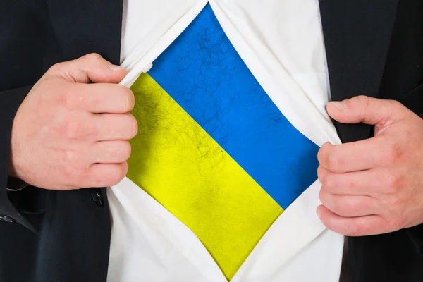 Den ukrainska flaggan — Stockfoto