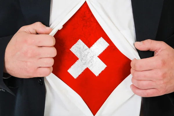Η ελβετική σημαία — Φωτογραφία Αρχείου