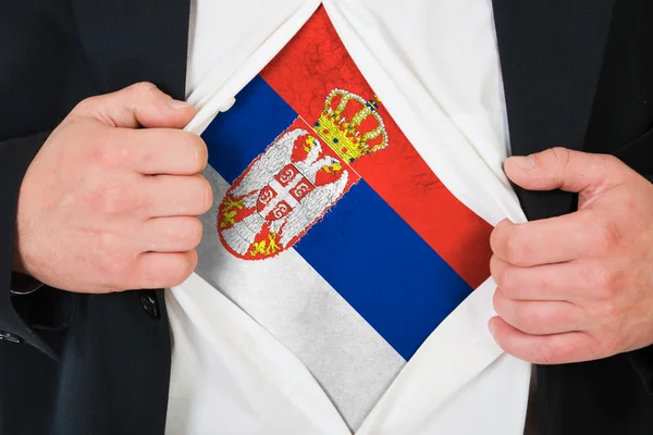 La bandera serbia — Foto de Stock