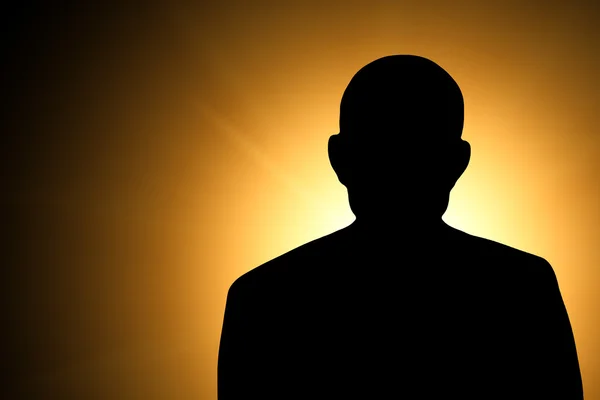 Silhouette of an unknown man — Stock Photo, Image