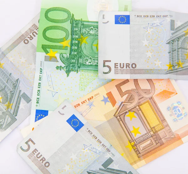 Pile of euro currency banknotes background — Stock Photo, Image