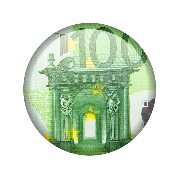 Glossy icon in the style of one hundred euro — Stock Photo, Image