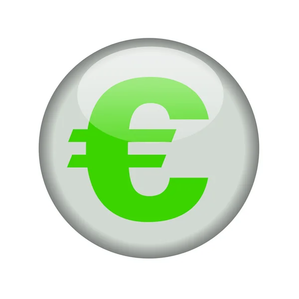 Блестящая иконка со знаком евро . — стоковое фото