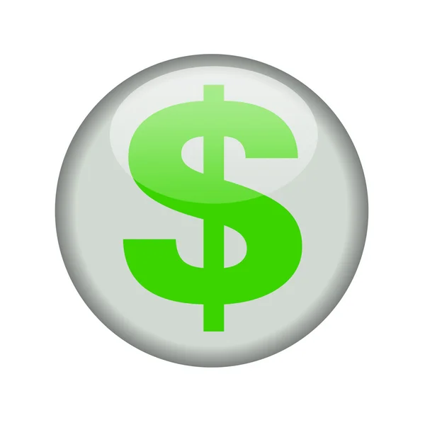 Glanzende pictogram met een dollar teken — Stockfoto